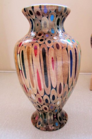 And a vase made from pencils by Pat